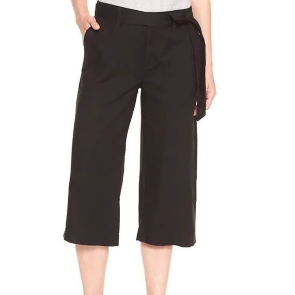 Gap Factory Tie Belt Culottes size 10 -Olive Green